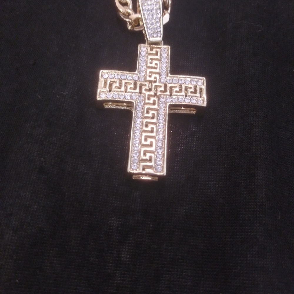 14k gold 1/4ct set diamond /w 20"14k cuban